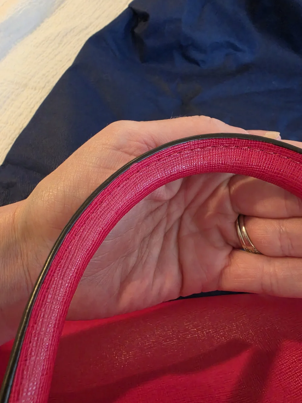 Dooney & Bourke Red Leather Satchel with Shoulder Strap